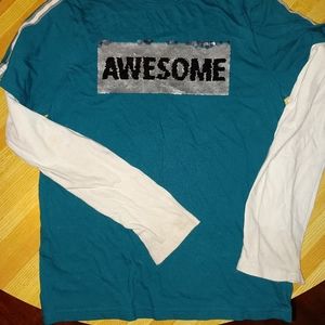 Word reverse lo g sleeve Tshirt